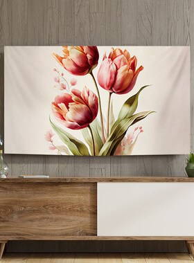 2024新款郁金香简约电视罩防尘罩套电视机罩556586寸电视布盖布