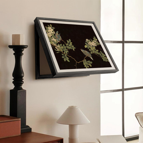 中古风电表箱装饰画电闸箱开关遮挡免打孔新中式挂画餐厅壁画实木