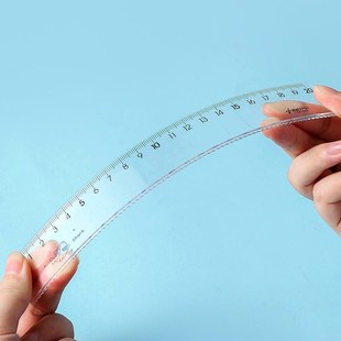 透明直尺带波浪线尺子小学生一年级格尺20厘米多功能专用高颜值