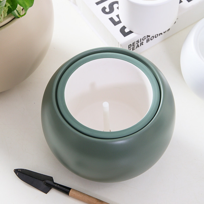 简约陶瓷懒人花盆自吸水绿植多肉盆栽容器仙人掌室内透气懒人花盆,鲜花速递/花卉仿真/绿植园艺,花盆,淘宝优惠券,粉丝福利购,淘宝优惠卷