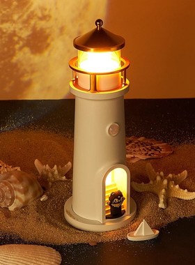 大英博物馆创意小夜灯投影氛围灯塔床头感应台灯女生新婚生日礼物