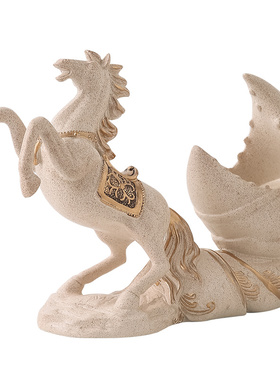 马摆件招财马上有钳钱红酒架新中式酒柜装饰品客厅家居乔迁礼物