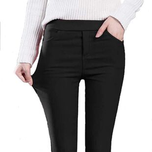 冬天外穿高腰弹力加厚保暖白色打底裤女显瘦加绒黑色小脚铅笔裤子