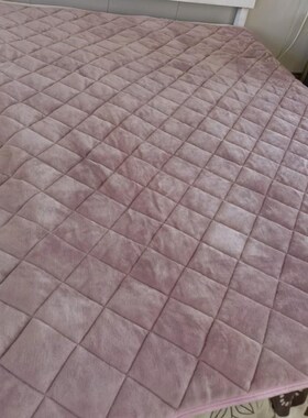 日单法兰绒床垫150x200 180x200cm防滑固定带 保暖可机洗可折叠