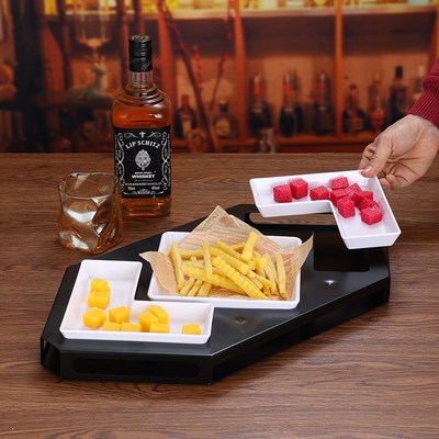 酒吧KTV水果盘零食盘亚克力小吃碟瓜子碟分格干果盘套装餐厅商用