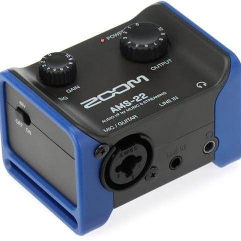 ZoomAMS-222444音频接口,1个XLR/TRS输入,立体声线路输入