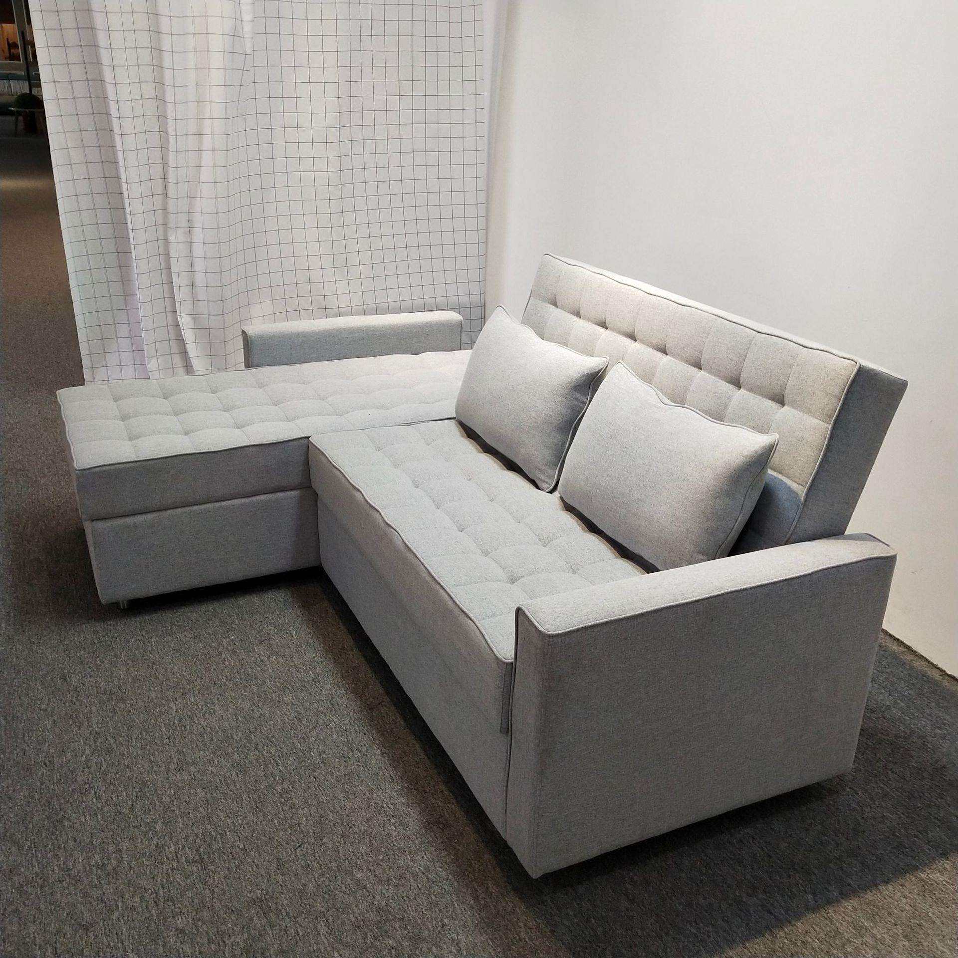 小户型布艺沙发床休闲双人位贵妃椅组合靠背可调节储物功能沙发床