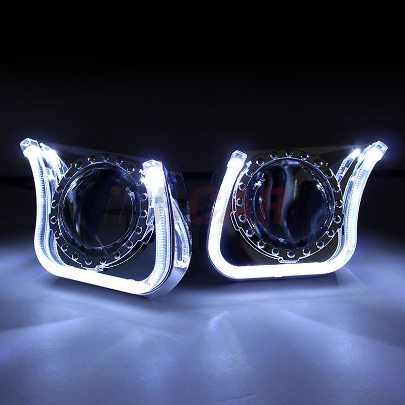 U型LED灯珠DRL光导一体化灯罩3.0寸日行灯天使眼6000K透镜升级