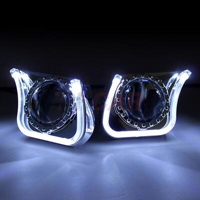 U型LED灯珠DRL光导一体化灯罩3.0寸日行灯天使眼6000K透镜升级