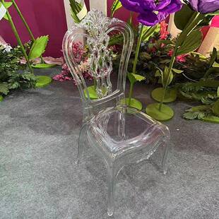店婚礼廷椅塑UIU料晶透明酒水宫椅子户外宴会大厅椅子亚克力餐桌