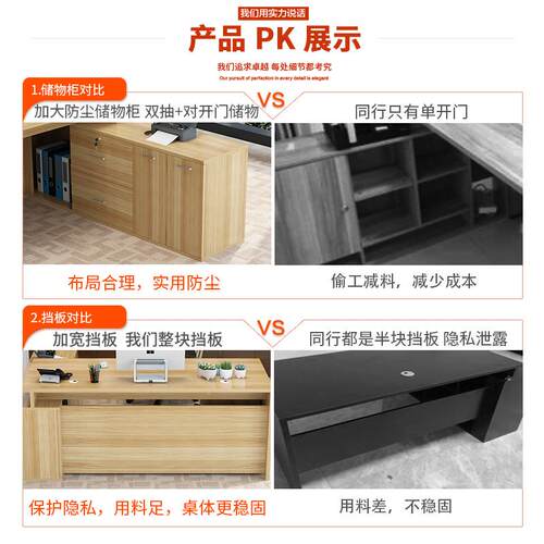 办公桌办公室大简约椅现代单人主经理桌总裁281老板班台管办公桌