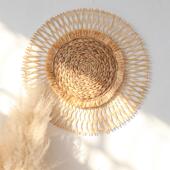 手工织创饰意墙面壁装 饰镜OAC编民宿玄关壁墙挂挂客厅草编墙饰挂