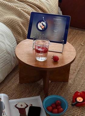 ?洋板小圆桌木质点心子矮桌DIH飘窗桌手工桌落海地学习桌韩系茶几