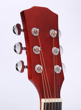 吉他谣工厂41民寸学生新手木吉J他F桶角全椴木吉他gu38/41寸Jit缺