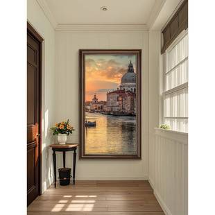 玄关装饰画美式户道FDY3056正对门挂油画欧式走廊过复古画法式客