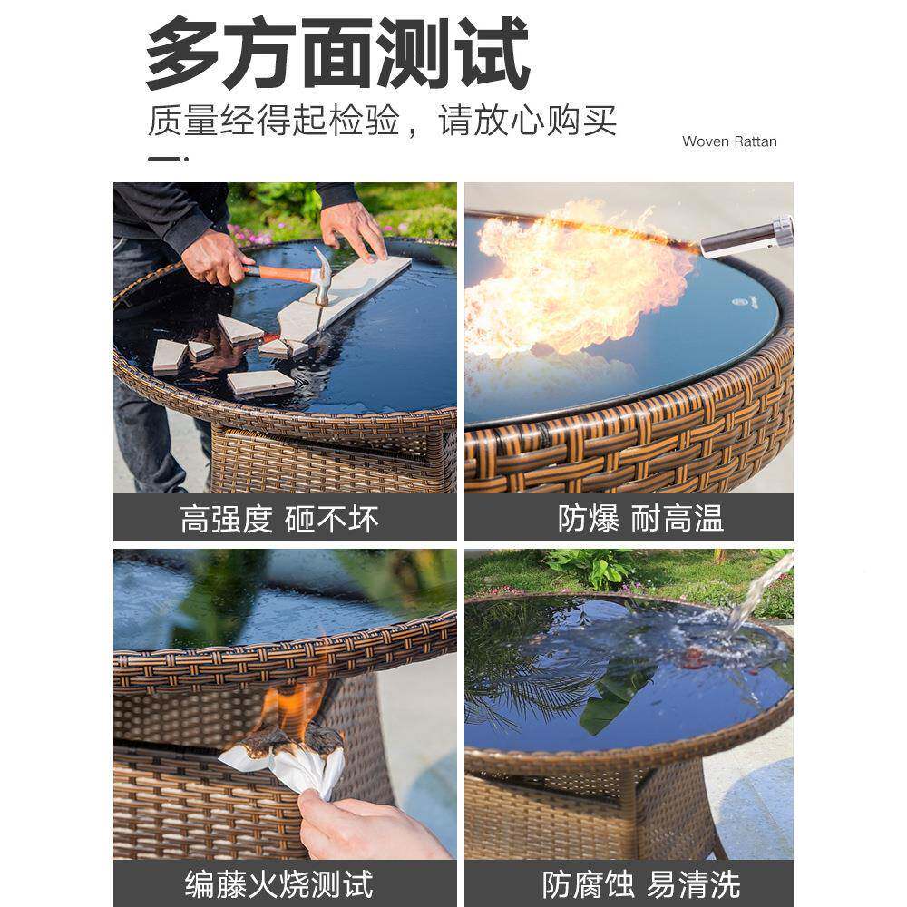 外桌椅组合藤椅三件套庭院露阳台台咨询客服室外花园户露铁艺休闲