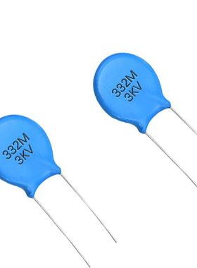 CT8片1高压瓷片电容3KV33M径27mm±2ERG0%3K.3NF332/3V插件电容