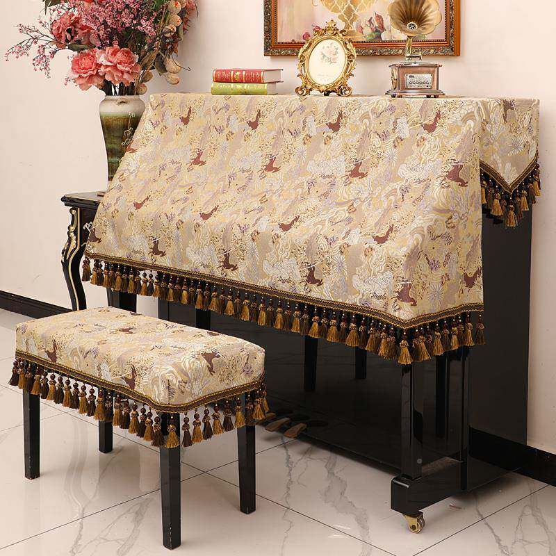 ?琴防尘罩Fh(h(b*^立式钢琴布现钢盖布罩琴披盖巾代简约钢琴套全