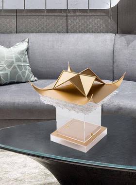 现代新中式创意古筑徽派凉亭家居客厅关柜软玄装饰品电建视MC-TY-