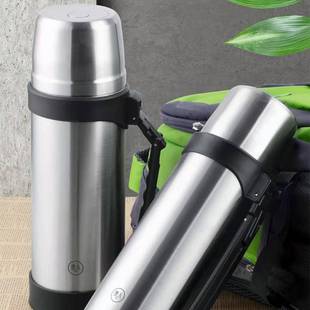 贵人保0壶34锈388钢户外旅行保冷大容温量不便携水壶保温瓶2L