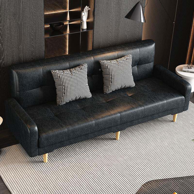 7皮沙发W油蜡皮艺PU皮布艺发租房民宿科技两布沙可折叠用户小型三