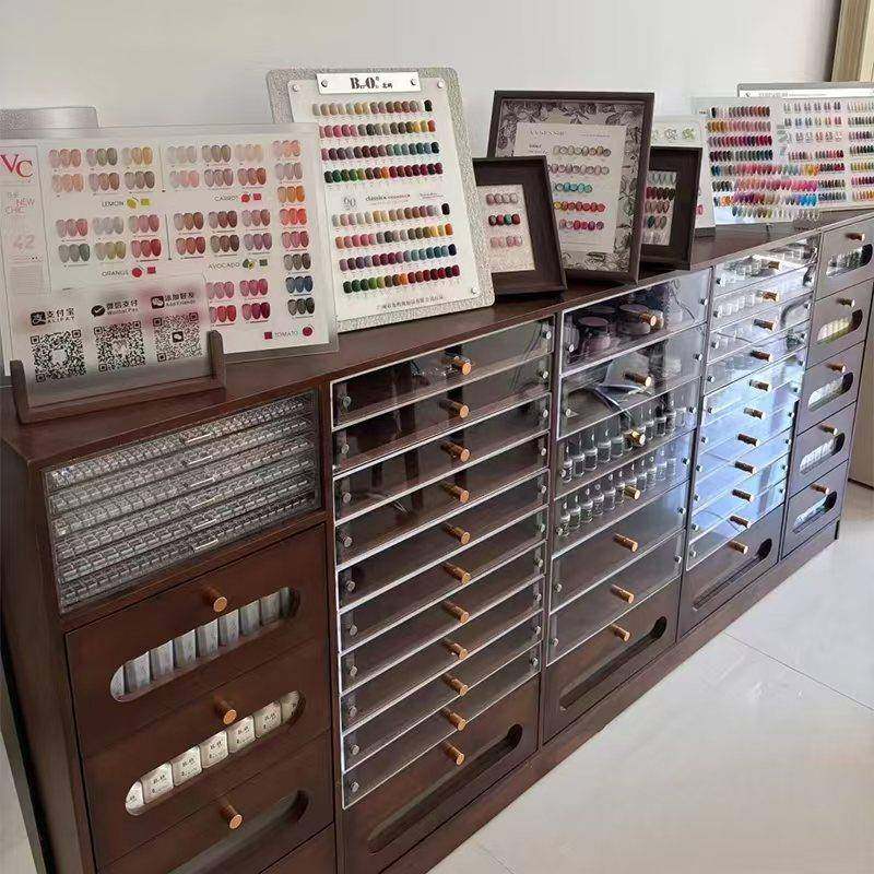 美甲收纳展示柜实木美油店甲饰品收纳柜甲胶置物收纳美甲落柜OMG,商业/办公家具,办公储物柜,淘宝优惠券,粉丝福利购,淘宝优惠卷