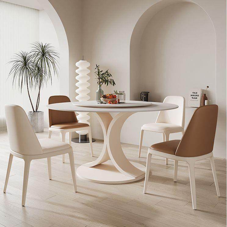 现纯白岩板餐桌椅合高端约代商用中小户型MIM白色圆形餐简组桌轻,电子元器件市场,其它元器件,淘宝优惠券,粉丝福利购,淘宝优惠卷