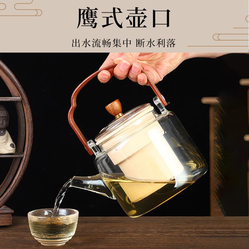 围炉茶器带提玻璃茶壶大容量手电炉烧水壶陶耐热001养生煮茶具套