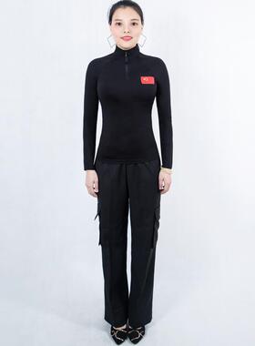 舞套装女中厚加绒舞蹈服插修身肩TB-62082练舞功舞衣拉丁摩登广场