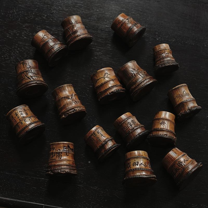 全手工竹盖盖置1置竹中式盖托茶置道配件紫雕砂器壶茶茶铁壶盖承