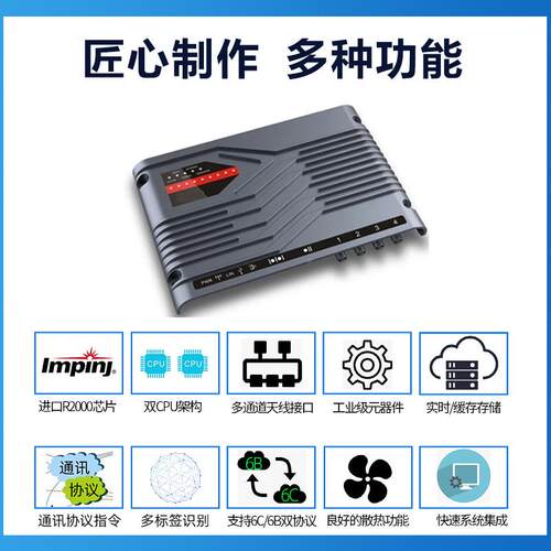 FID超高频英频杰R20写ZK-RFID40读0芯片四通道读器R915M4口射频卡