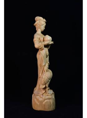 mgxs002麻姑寿桃木雕工品小献叶黄杨木雕木艺雕摆件木雕人物寿摆