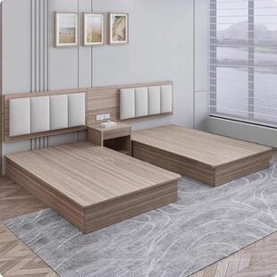 新款快捷酒店家具标间套床42730商务宾馆公寓出租房电家具民宿床