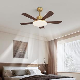 复古胡厅桃色主卧室餐木厅灯 美式 客风扇灯吊无品牌 扇灯2205新款