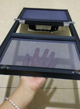 免打孔金刚纱窗平窗PIO纱网开窗不锈钢纱窗防蚊纱拆窗可洗铝合金