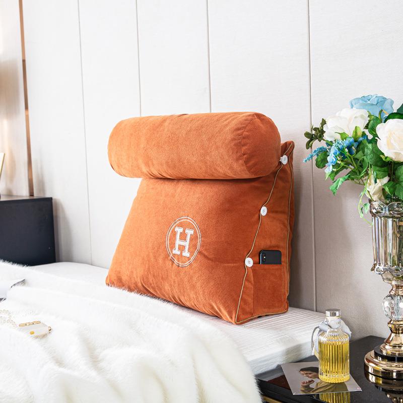 日式可调节靠家用沙床头麻三角小靠枕可调节头枕靠背飘窗发靠垫可