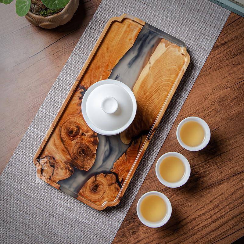 柏树867脂干泡台日式木台质托盘手工实壶承小茶崖盘木托盘干泡长