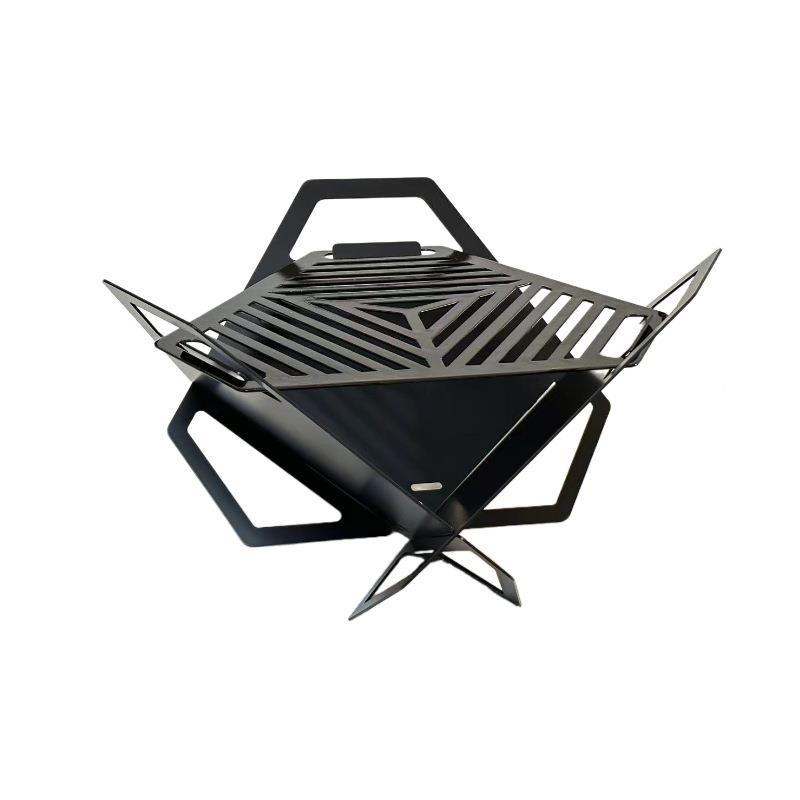 境跨出口外野营烧烤户高架MCYBBQ烤炉卡片折叠搪瓷耐温烧烤炉