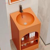 酒聚优复古工业洗手261台红餐厅吧立柱盆网一体落地风式