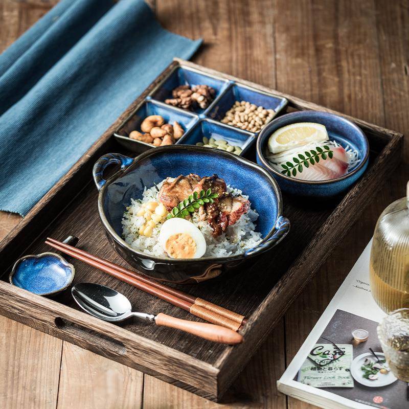 日式陶瓷单餐具套装碗盘筷子勺组合配托UMY盘蘸碟料蝶日料店套餐