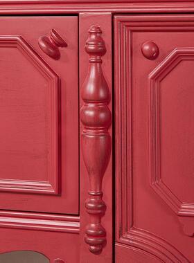 法式实WBN木雕花玄柜式法复古做旧柜客厅装饰入户隔断柜家用储物