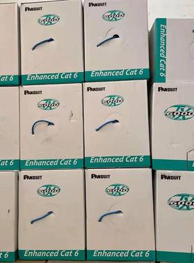 达Panduit六类非CFF屏蔽PU米6004BU-FE网线4对双绞泛C线305蓝色线