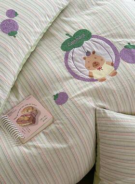 202IBN5新款全棉棉被加厚水洗棉贴绣单品被套纯布套单件