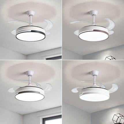 隐风现扇灯客厅餐厅室822一体卧LED风扇形家用简约代吊扇灯