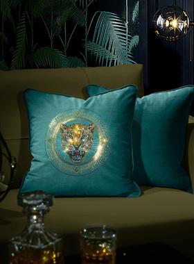 钻样板间枕皮沙发抱枕靠垫奢客厅轻高档法式烫抱套水GIT钻靠枕软