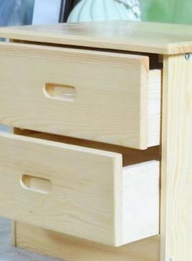 实木卧室柜床头储物简约抽屉柜收纳家用小型床边柜收柜纳置物JEW