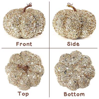 人GSO造闪光心南瓜,金色南人南瓜收获瓜南造瓜秋桌中摆饰农舍南瓜