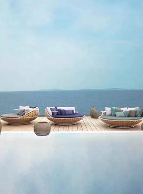 ?户外闲巢藤编秋千院鸟花园景观庭吊篮阳台网红家用吊床休室OYF内