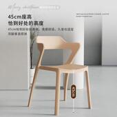 202新款 5吃饭餐凳 餐椅塑料椅子985靠牛角椅子背可叠放不占地方
