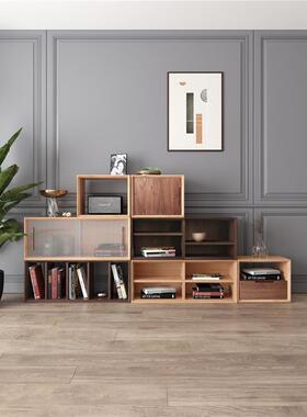 白蜡木格厅子柜自由功组合实木书URR柜现代简约落多能客收纳柜地